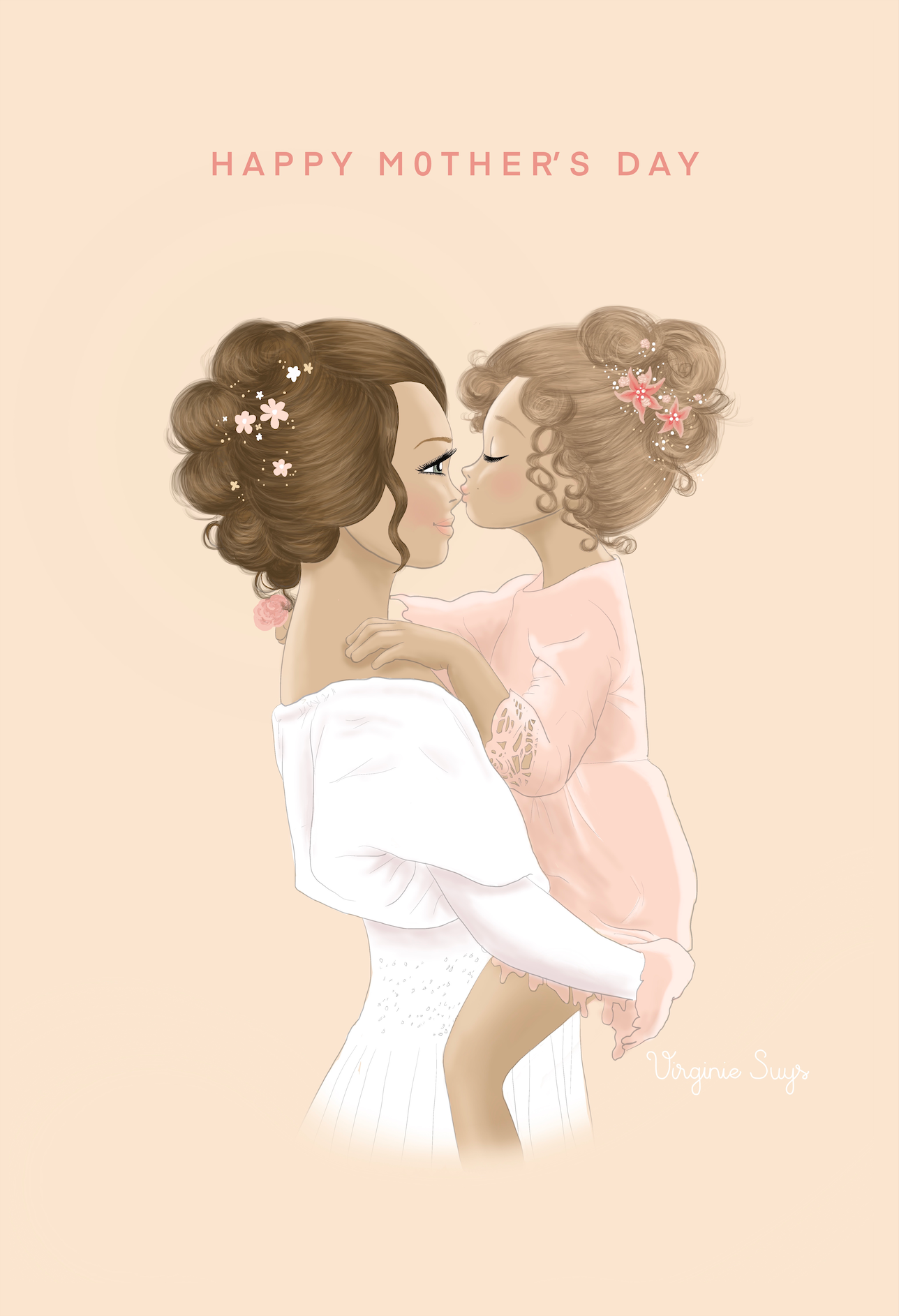 WK2306 Wishcards - happy mother's day - girl with pink dress