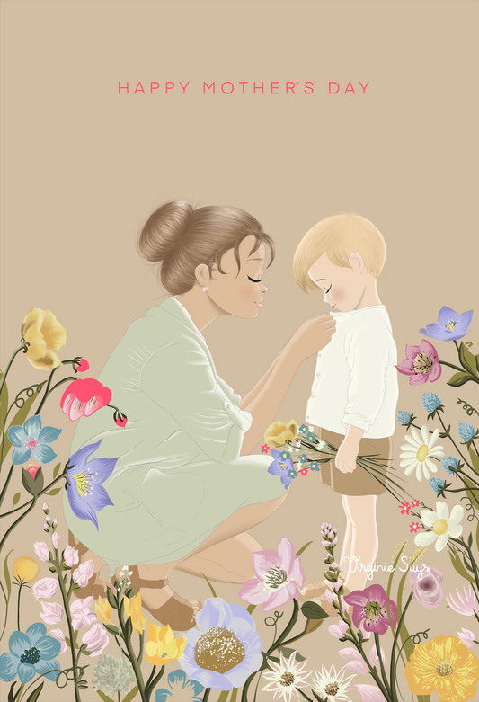 WK2304 Wishcards - happy mother's day - boy with short pants