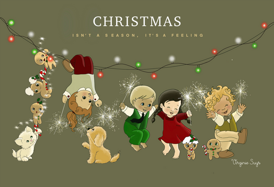 Christmascards - boys, girls, pets and gingerbread men