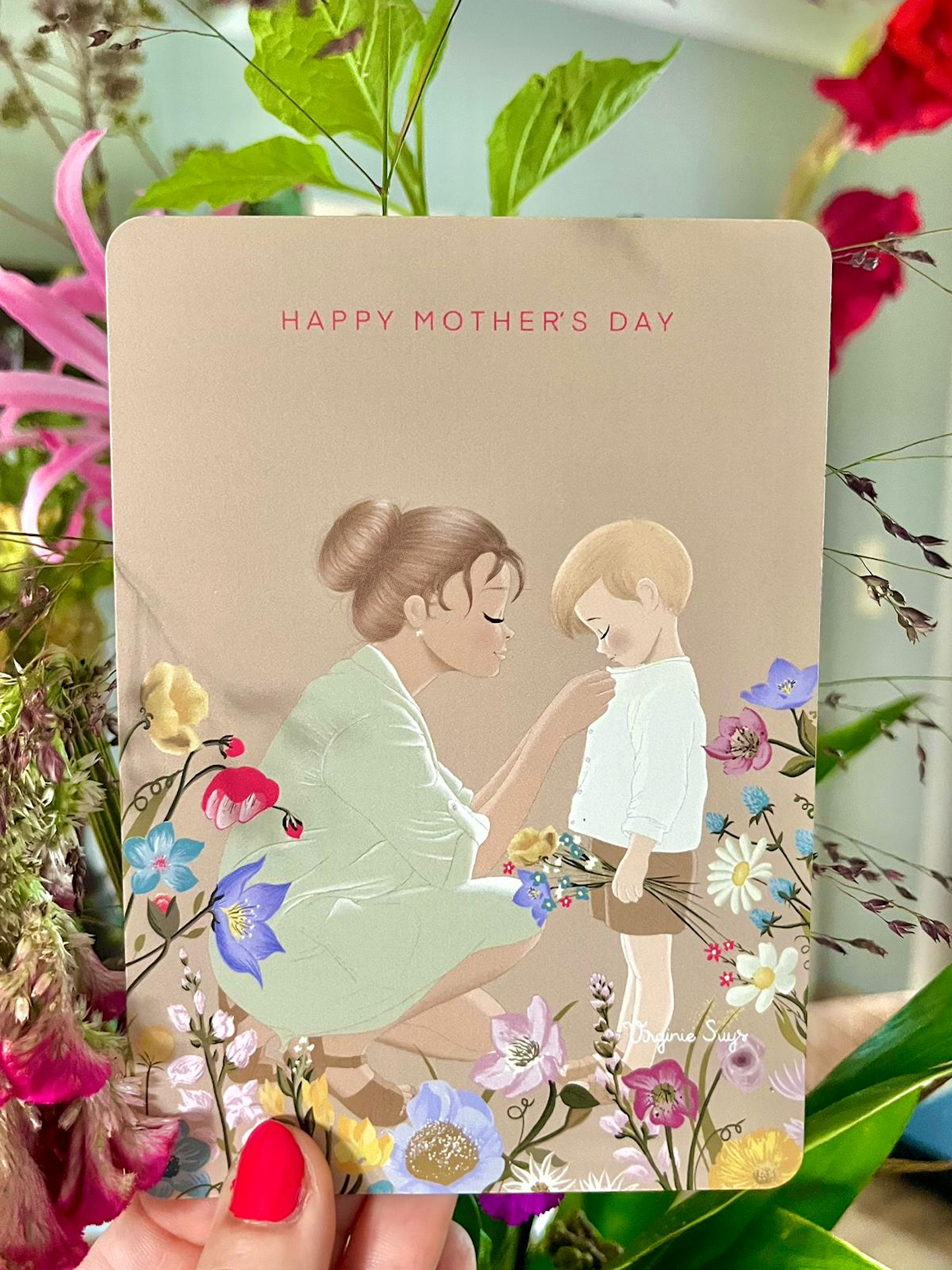 Wishcards - happy mother's day - boy with short pants