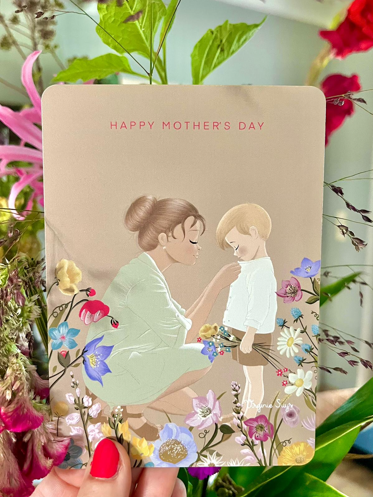 WK2304 Wishcards - happy mother's day - boy with short pants