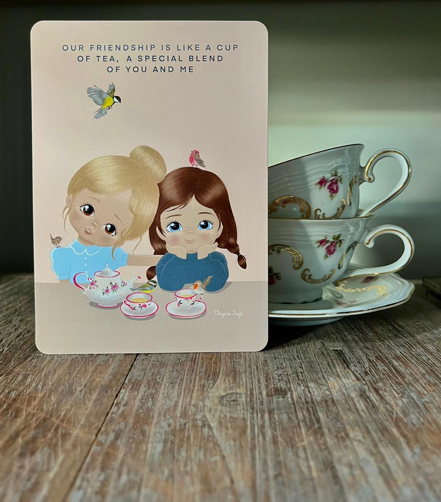 WK2309 Wishcards - our friendship is like a cup of tea