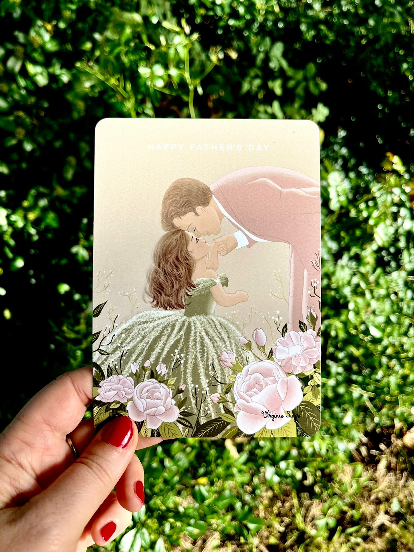 WK2305 Wishcards - happy fathers's day - daughter green dress