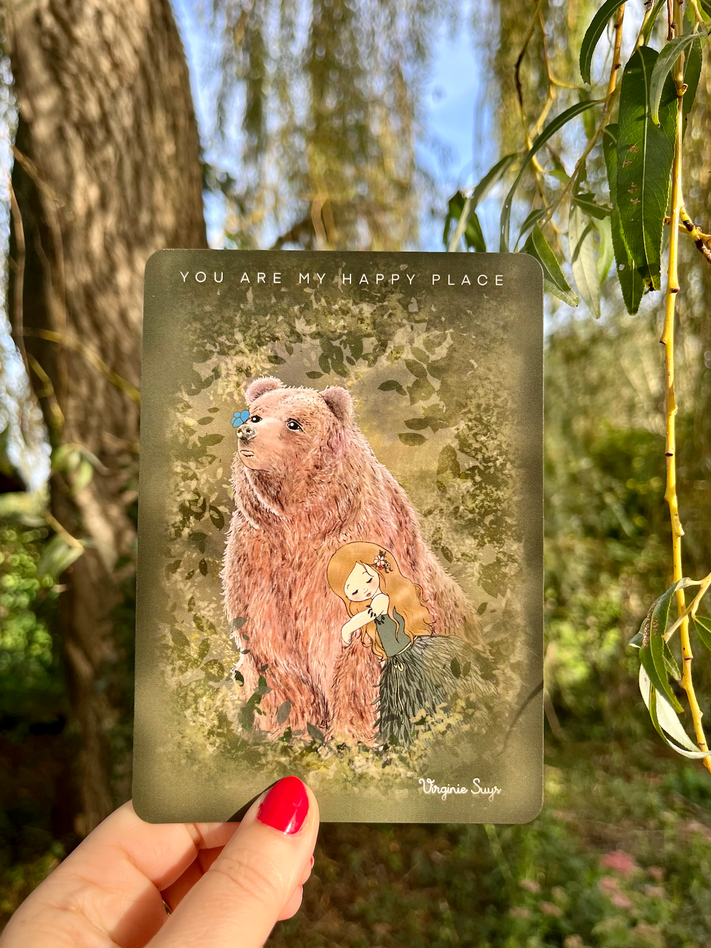 Wishcards - you are my happy place - bear and girl