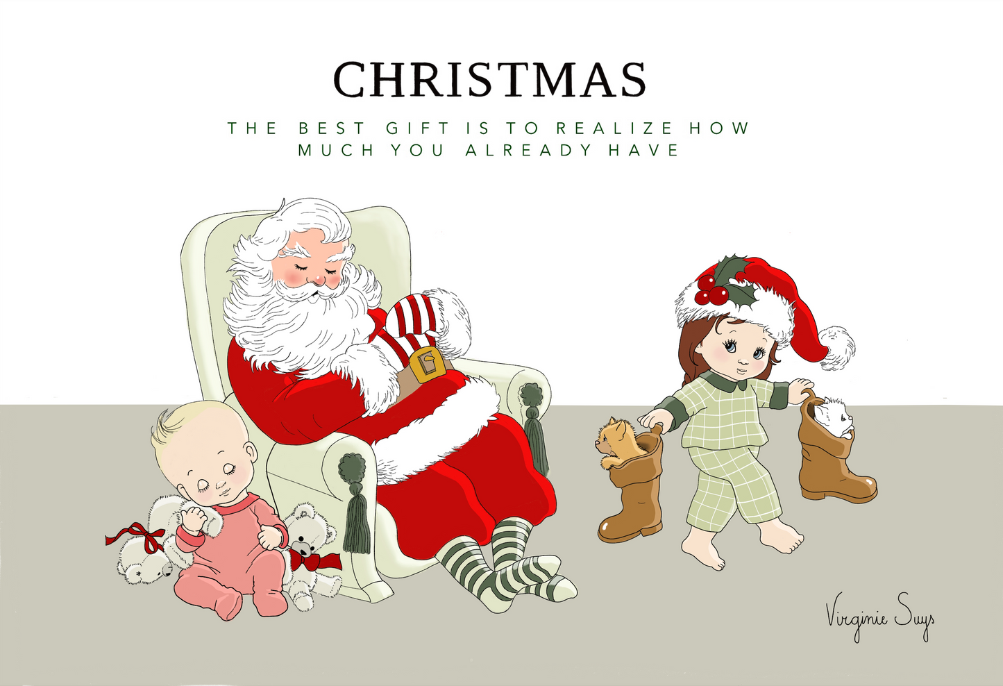Christmascards - Steeling Santa's boots